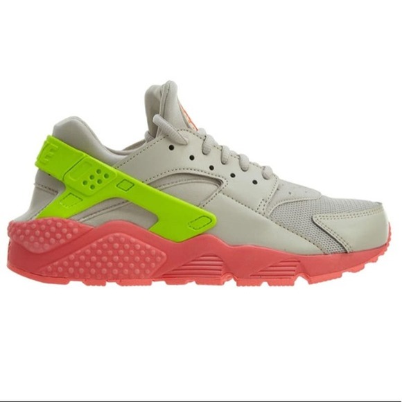 Nike Air Huarache Run Desert Sand Volt-Hot Punch Trainers Womens Size 8.5 - Picture 1 of 11